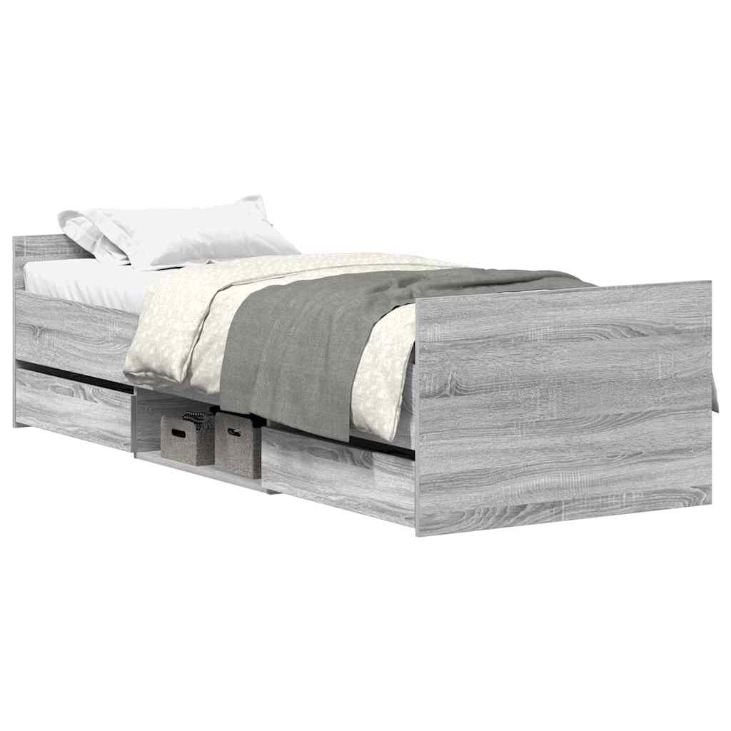 Giroletto con Testiera e Pediera Grigio Sonoma 90x200 cm