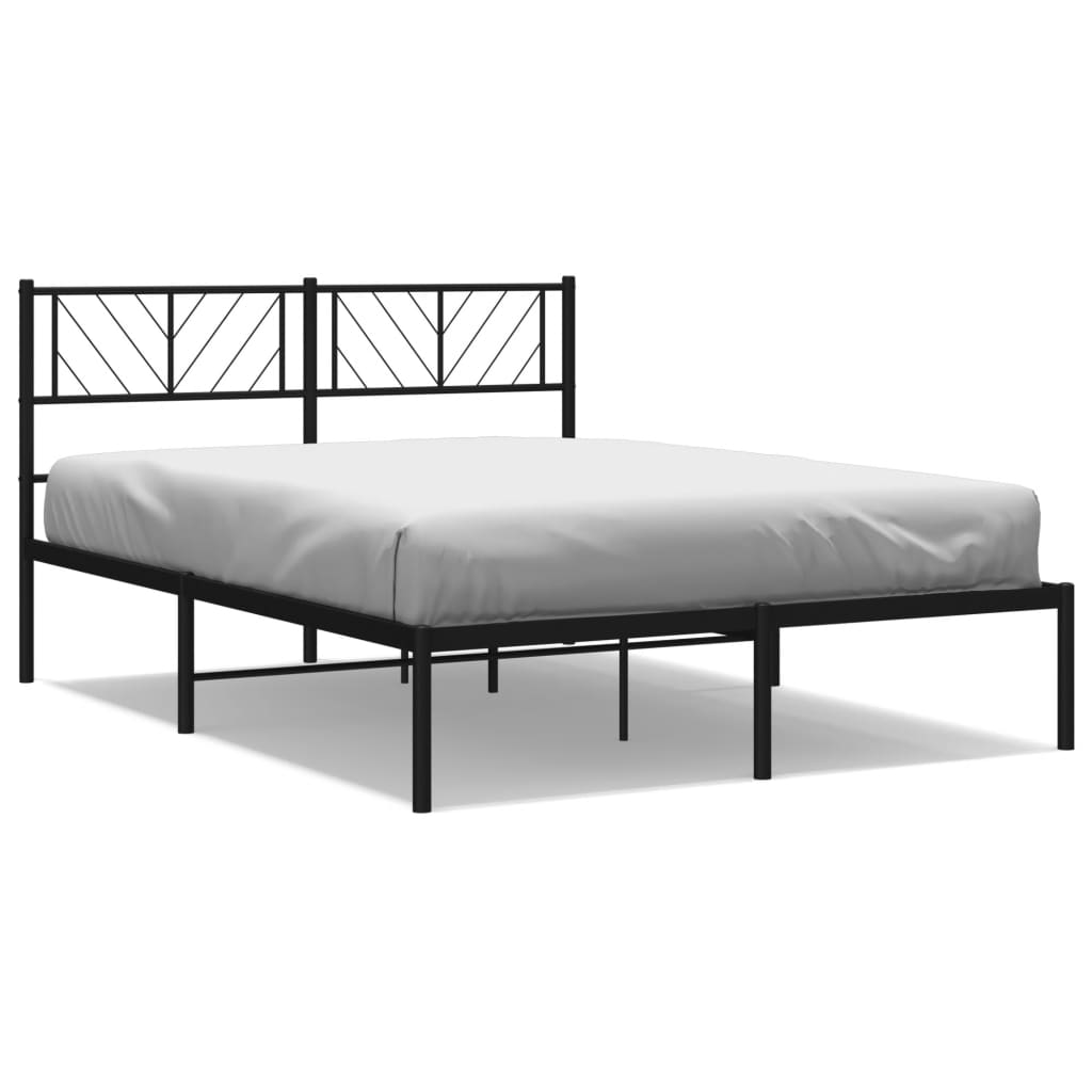 Giroletto con Testiera in Metallo Nero 140x190 cm