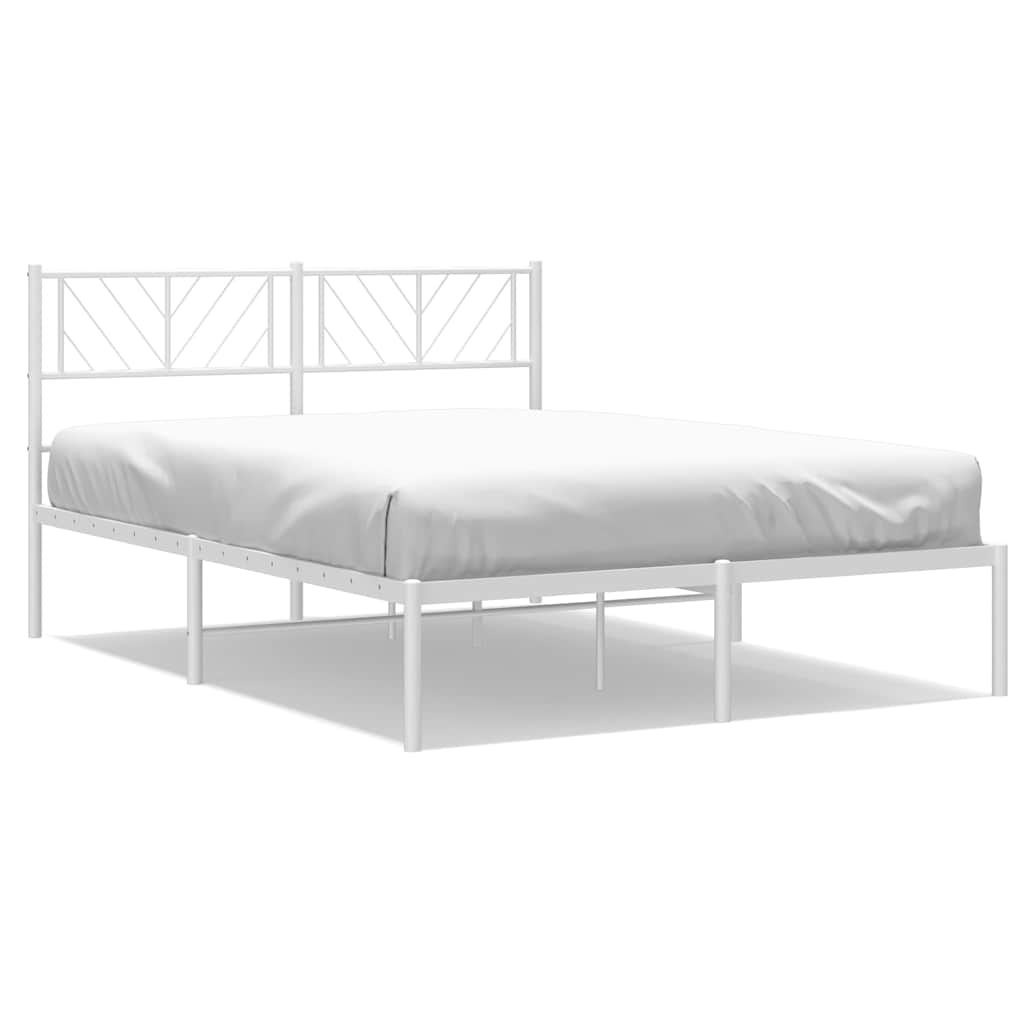 Giroletto con Testiera Metallo Bianco 135x190 cm