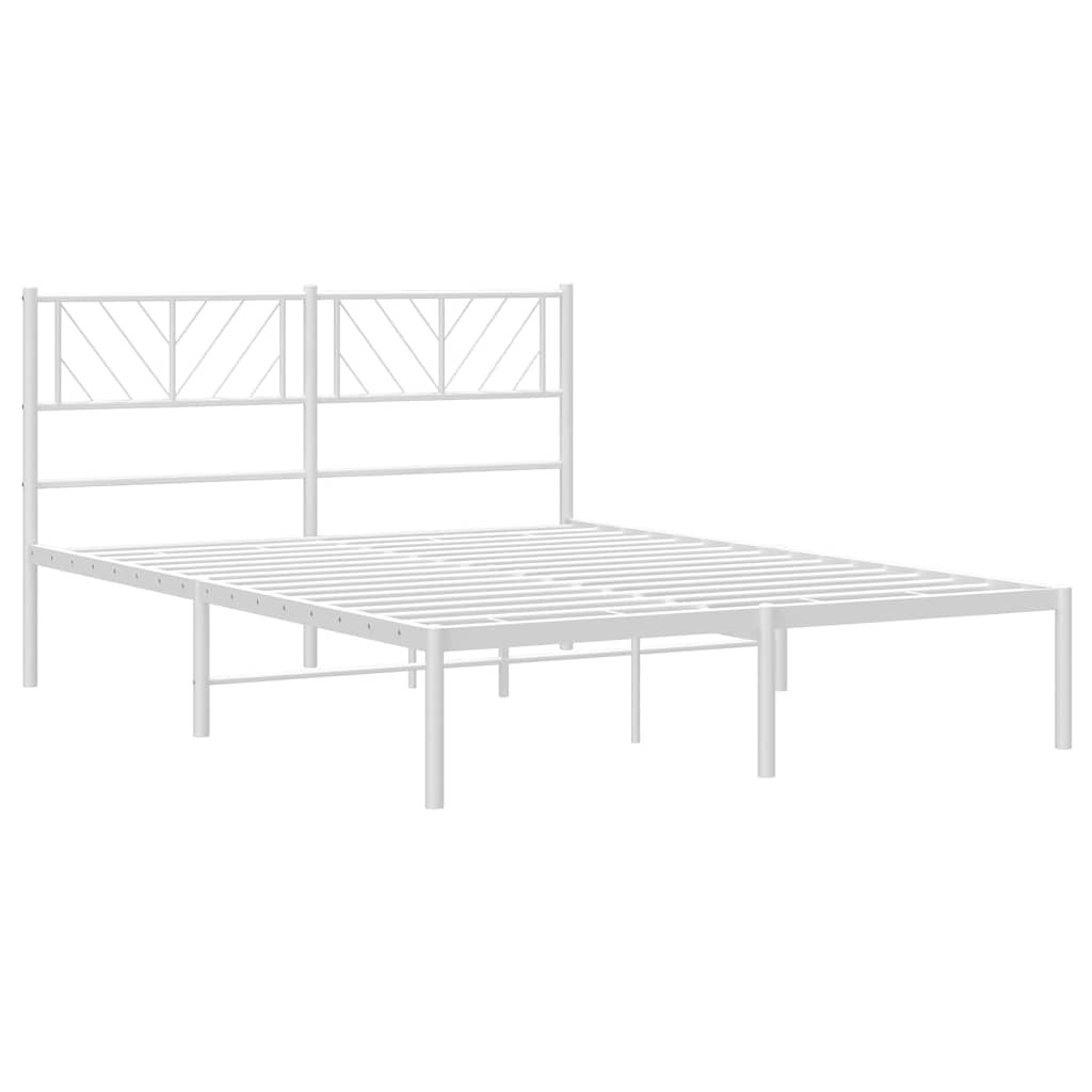 Giroletto con Testiera Metallo Bianco 135x190 cm