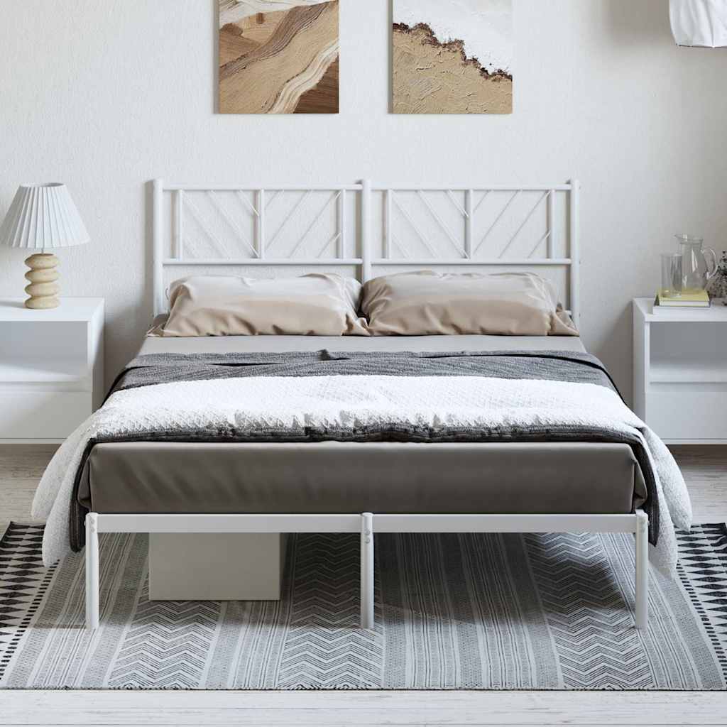 Giroletto con Testiera Metallo Bianco 135x190 cm