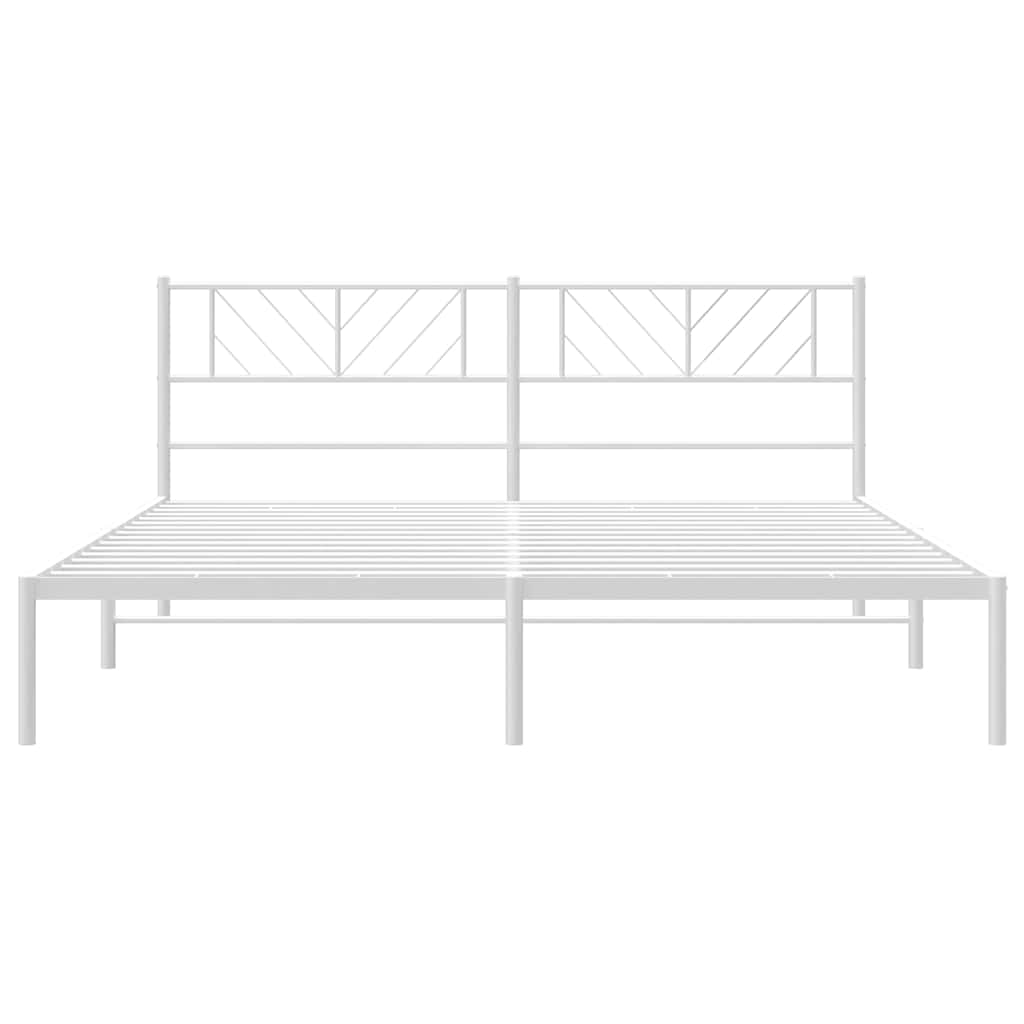 Giroletto con Testiera Metallo Bianco 183x213 cm