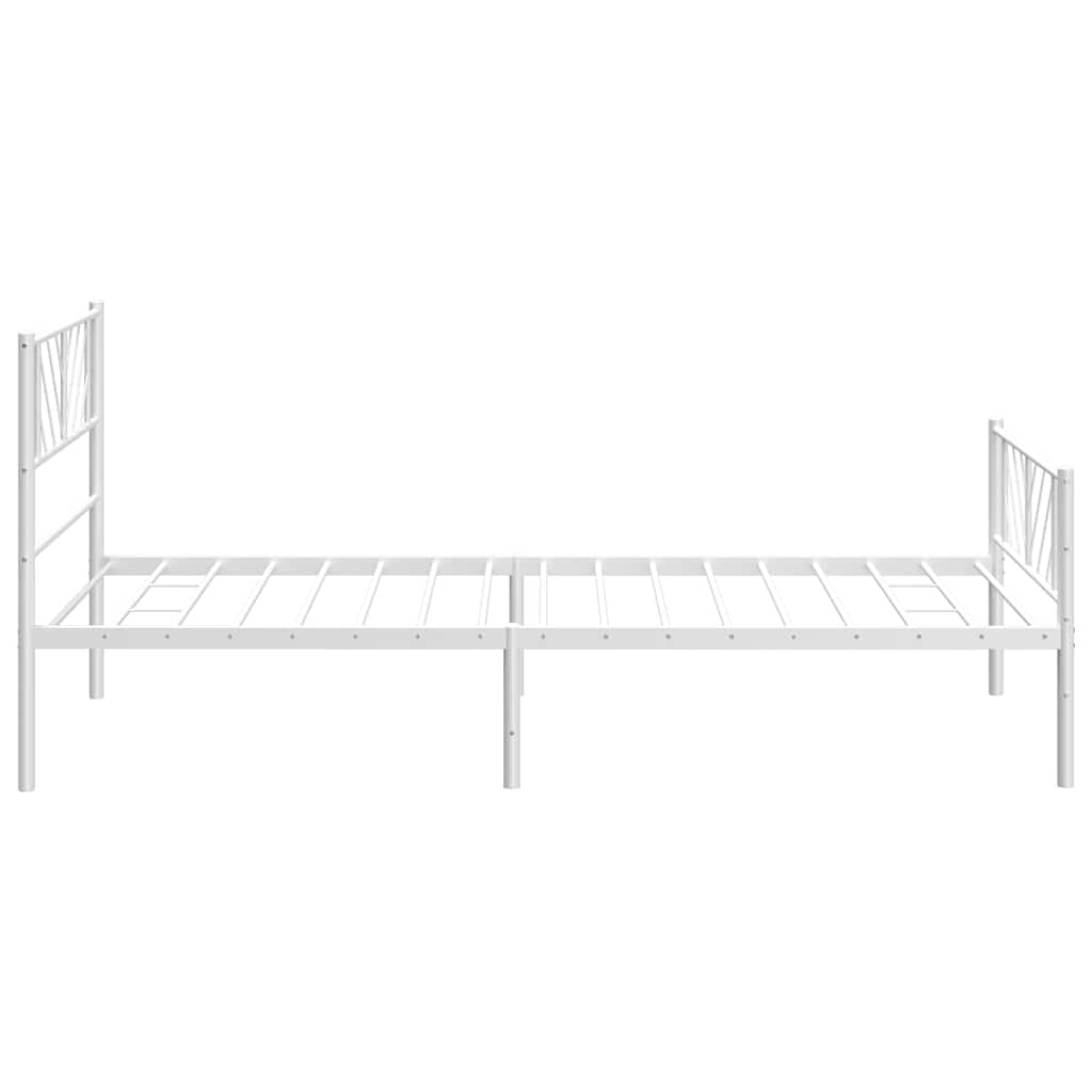 Giroletto con Testiera e Pediera Metallo Bianco 100x200 cm