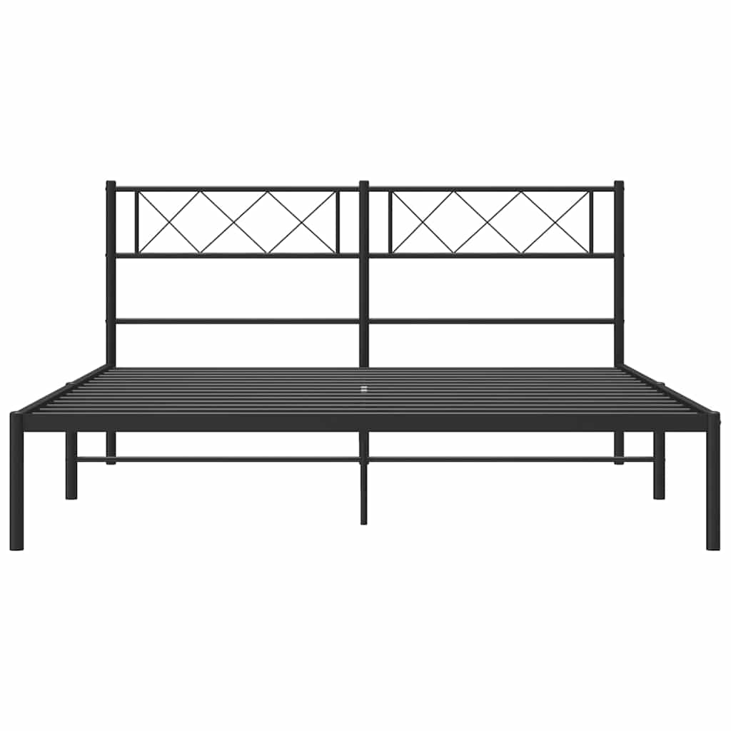 Giroletto con Testiera in Metallo Nero 150x200 cm
