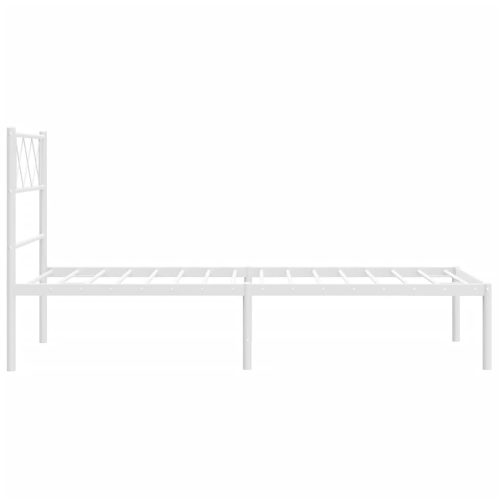 Giroletto con Testiera Metallo Bianco 90x200 cm