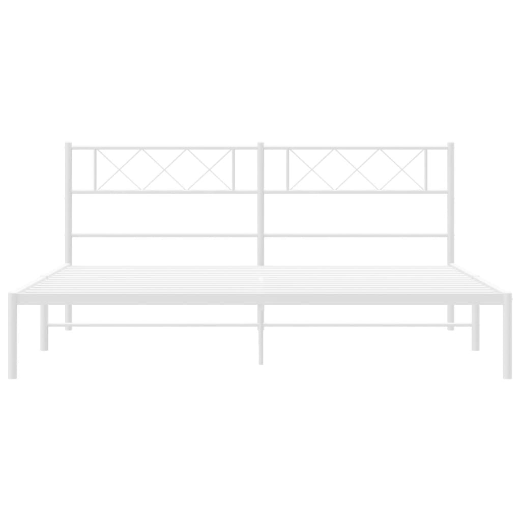 Giroletto con Testiera Metallo Bianco 200x200 cm