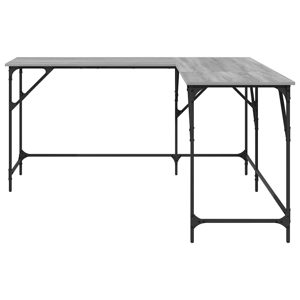 Scrivania Grigio Sonoma 149x149x75 cm in Legno Multistrato