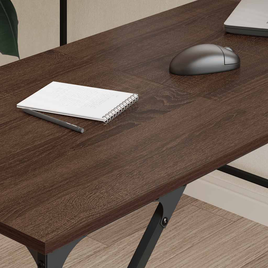Scrivania Rovere Marrone 149x149x75 cm in Legno Multistrato