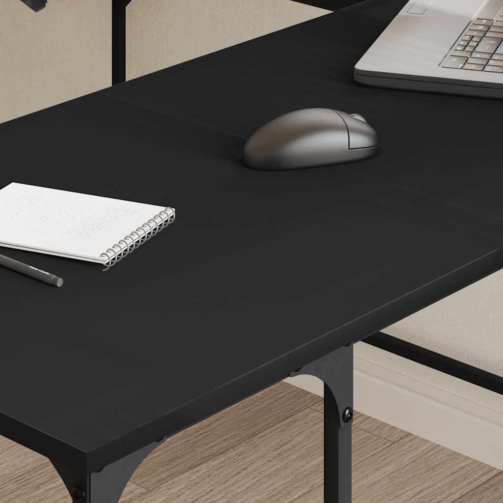 Scrivania Nera 139x139x75 cm in Legno Multistrato