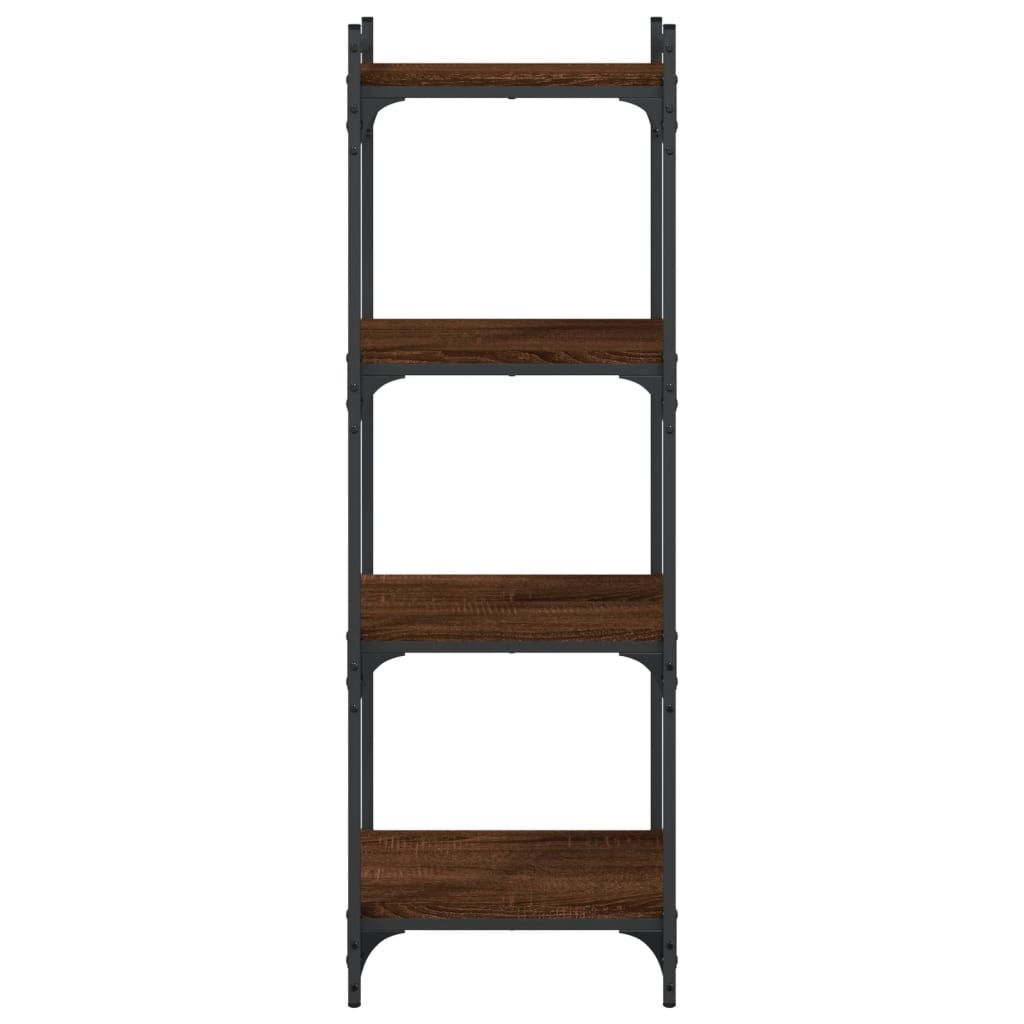 Libreria 4 Ripiani Rovere Marrone 40x30x120cm Legno Multistrato