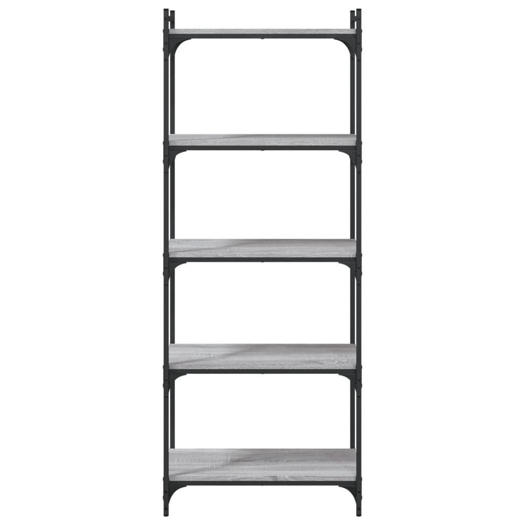 Libreria 5 Ripiani Grigio Sonoma 60x30x154cm Legno Multistrato