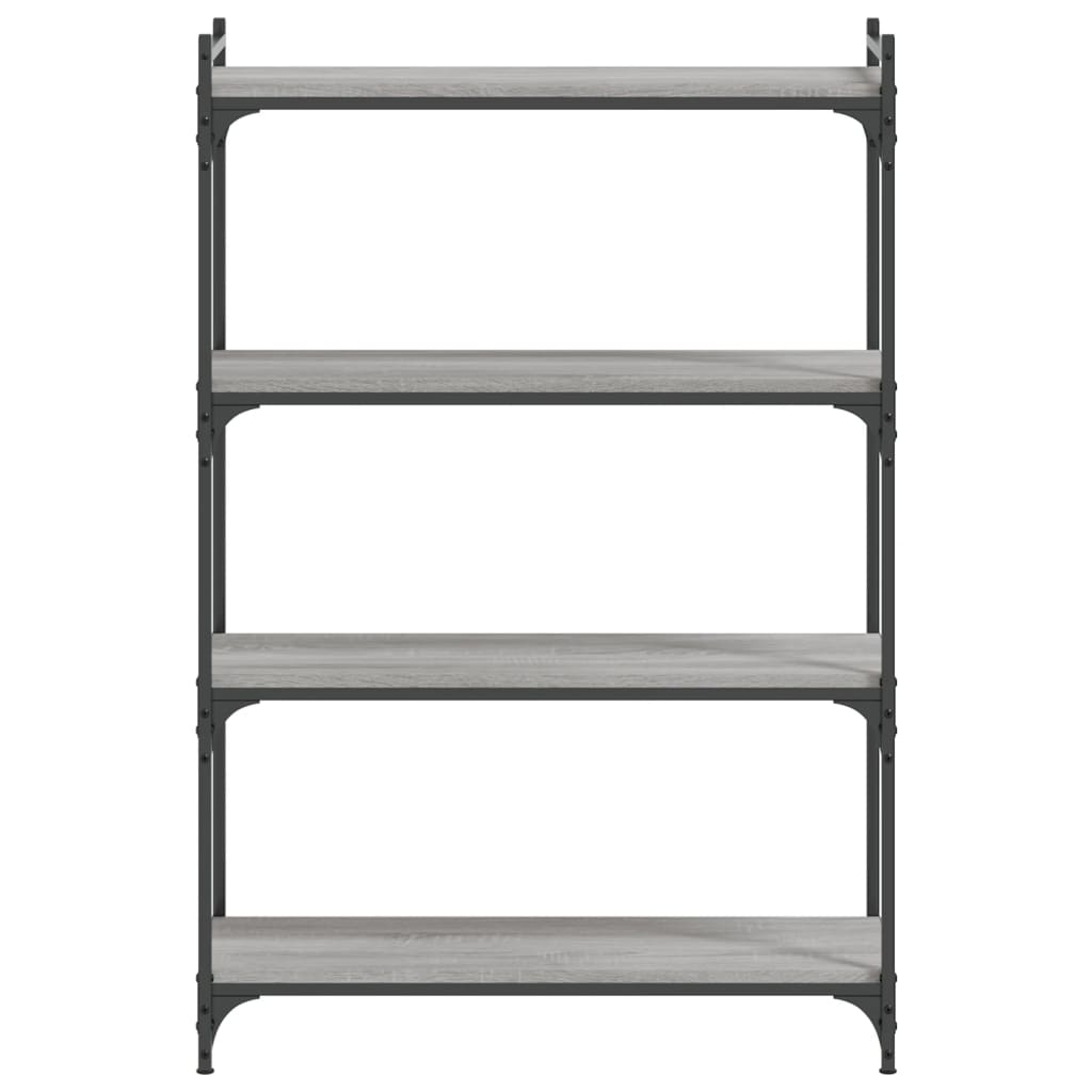 Libreria 4 Ripiani Grigio Sonoma 80x30x120cm Legno Multistrato