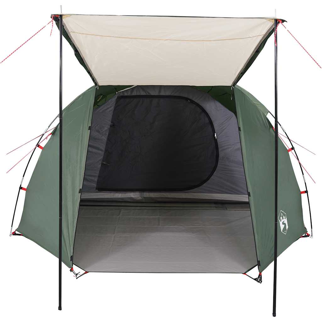 Tenda da Campeggio a Tunnel per 4 Persone Verde Impermeabile
