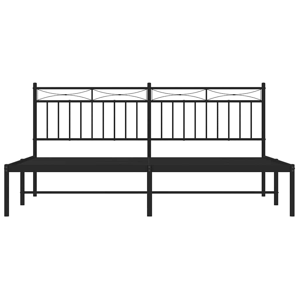 Giroletto con Testiera in Metallo Nero 183x213 cm