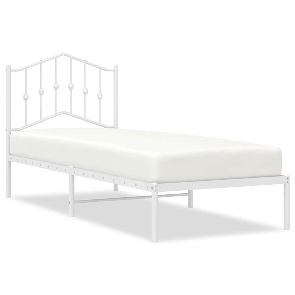 Giroletto con Testiera Metallo Bianco 80x200 cm