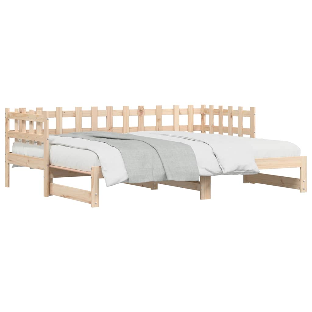 Dormeuse Estraibile 2x(90x200) cm Legno Massello di Pino