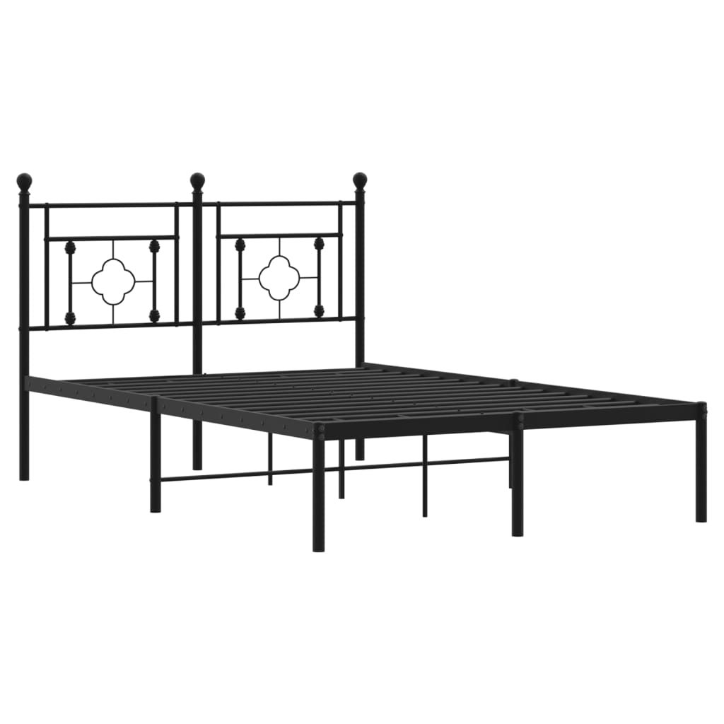 Giroletto con Testiera in Metallo Nero 120x200 cm