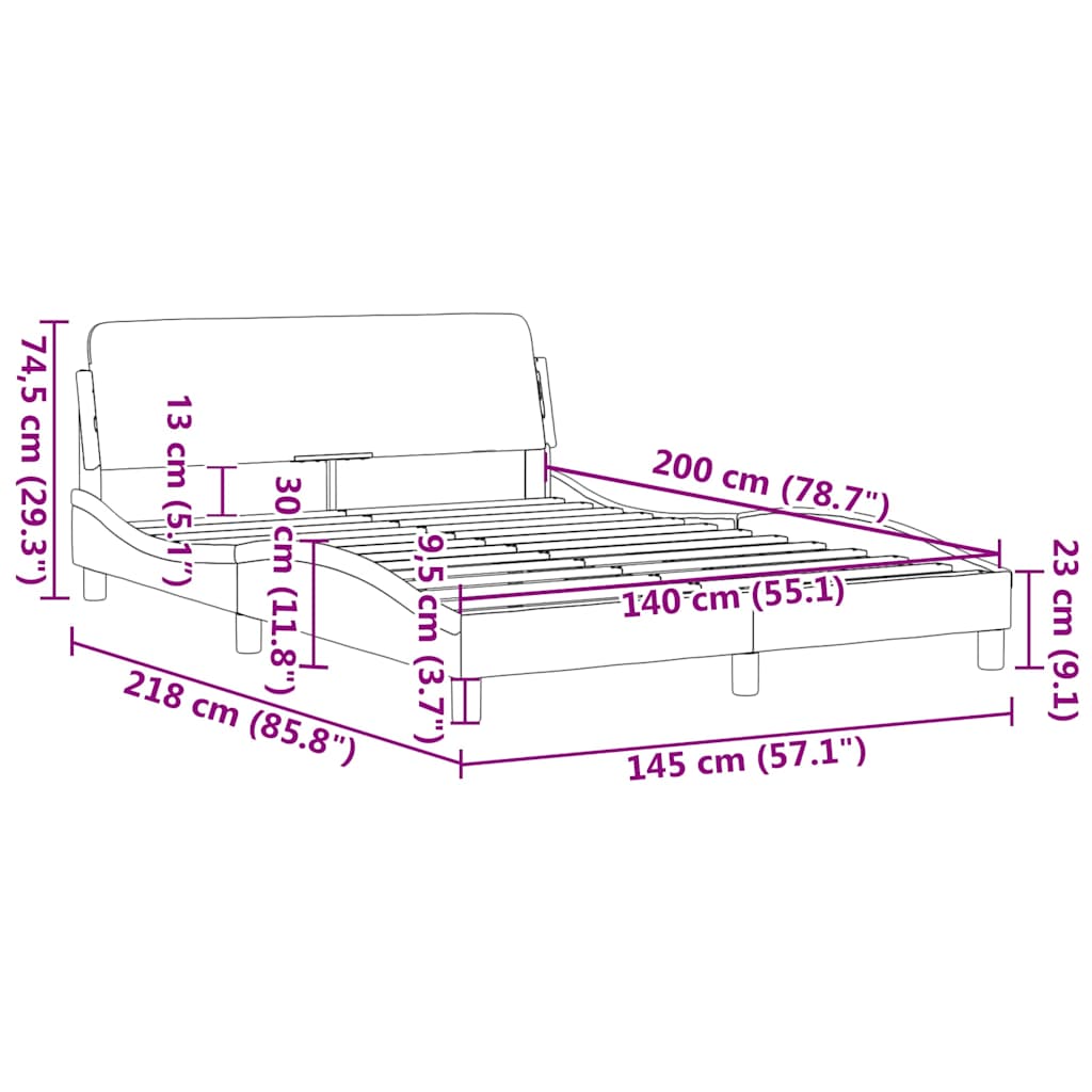 Giroletto Dover Cappuccino 140x200 cm in Similpelle