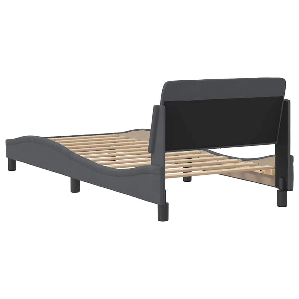 Struttura letto Dover Grigio Scuro 90x190 cm in Velluto