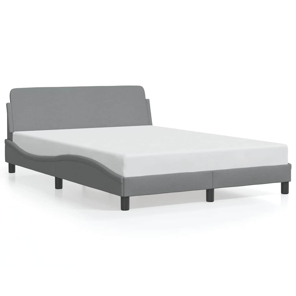 Struttura letto Dover Grigio Chiaro 135x190 cm in Tessuto