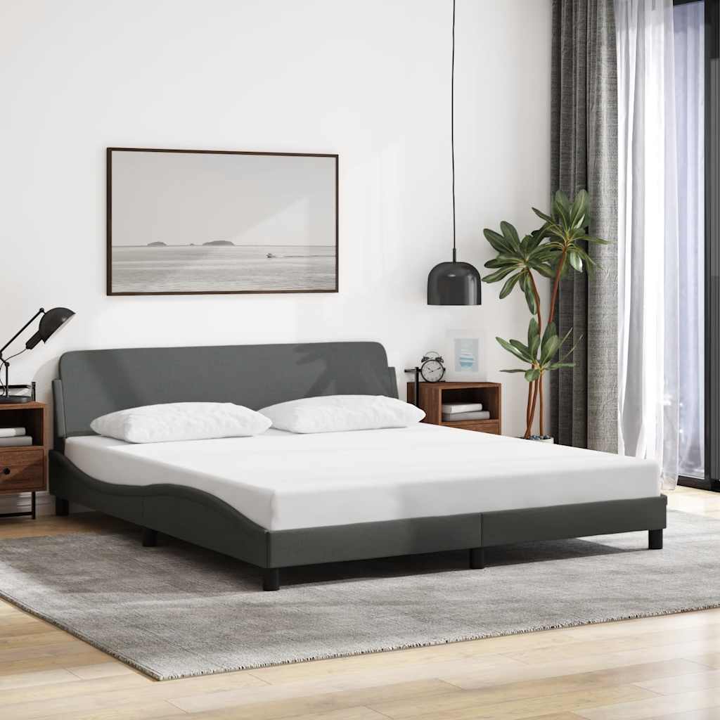 Struttura letto Dover Grigio Scuro 180x200 cm in Tessuto