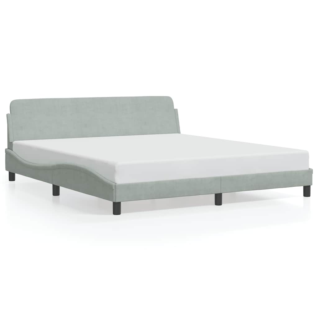 Struttura letto Dover Grigio Chiaro 180x200 cm in Velluto