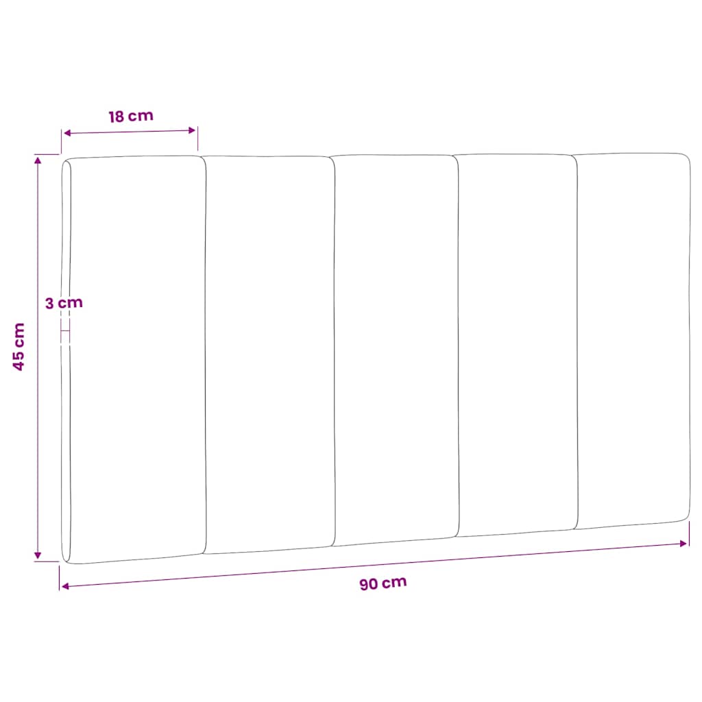 Cuscino Testiera Hanko Blu 90 cm in Velluto