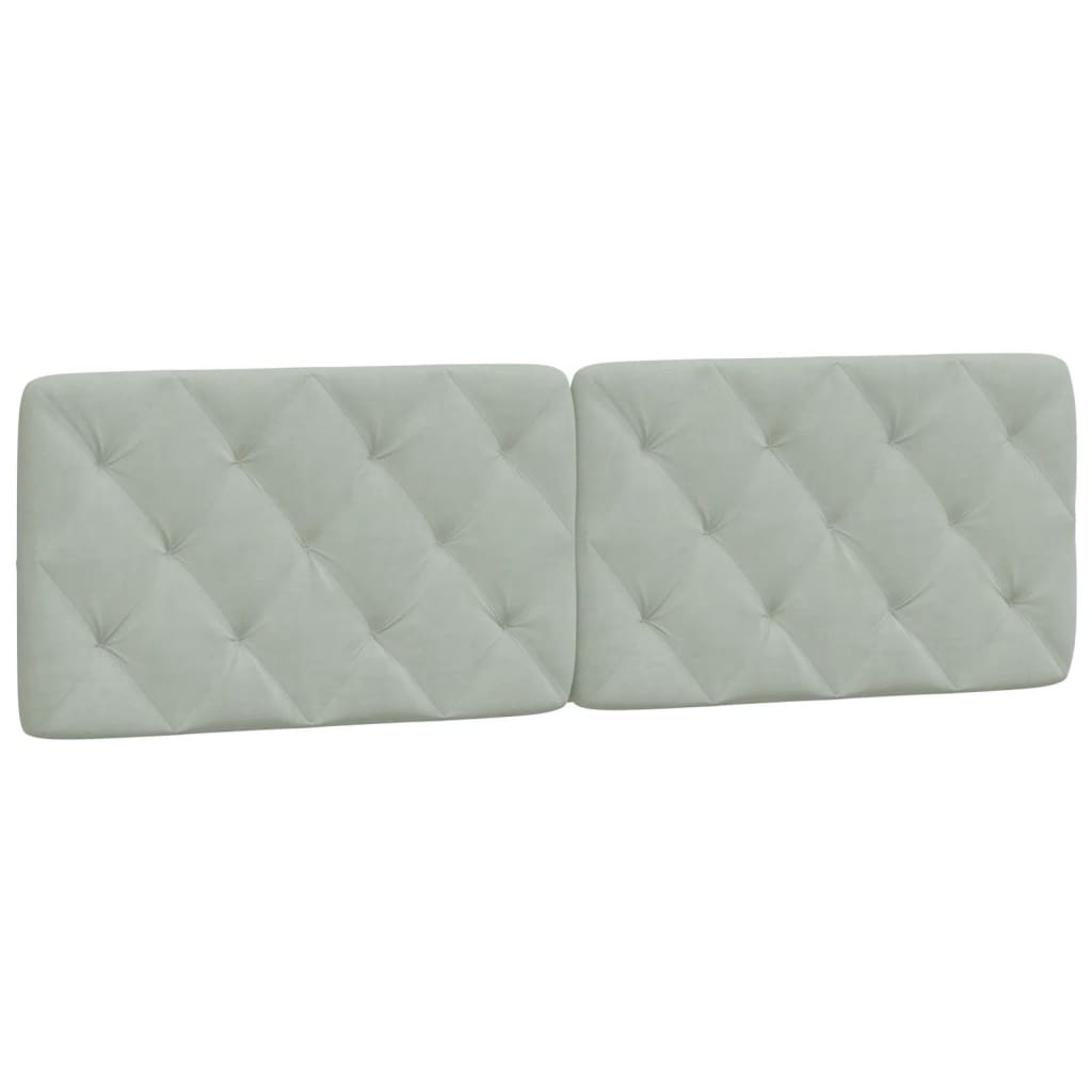 Cuscino Testiera Grigio Chiaro 160 cm in Velluto