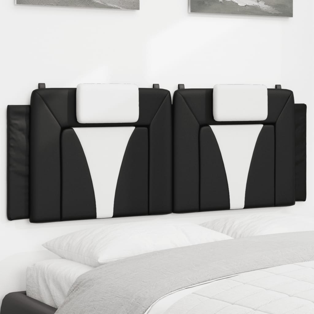 Cuscino Testiera Viana Nero e Bianco 137 cm in Similpelle