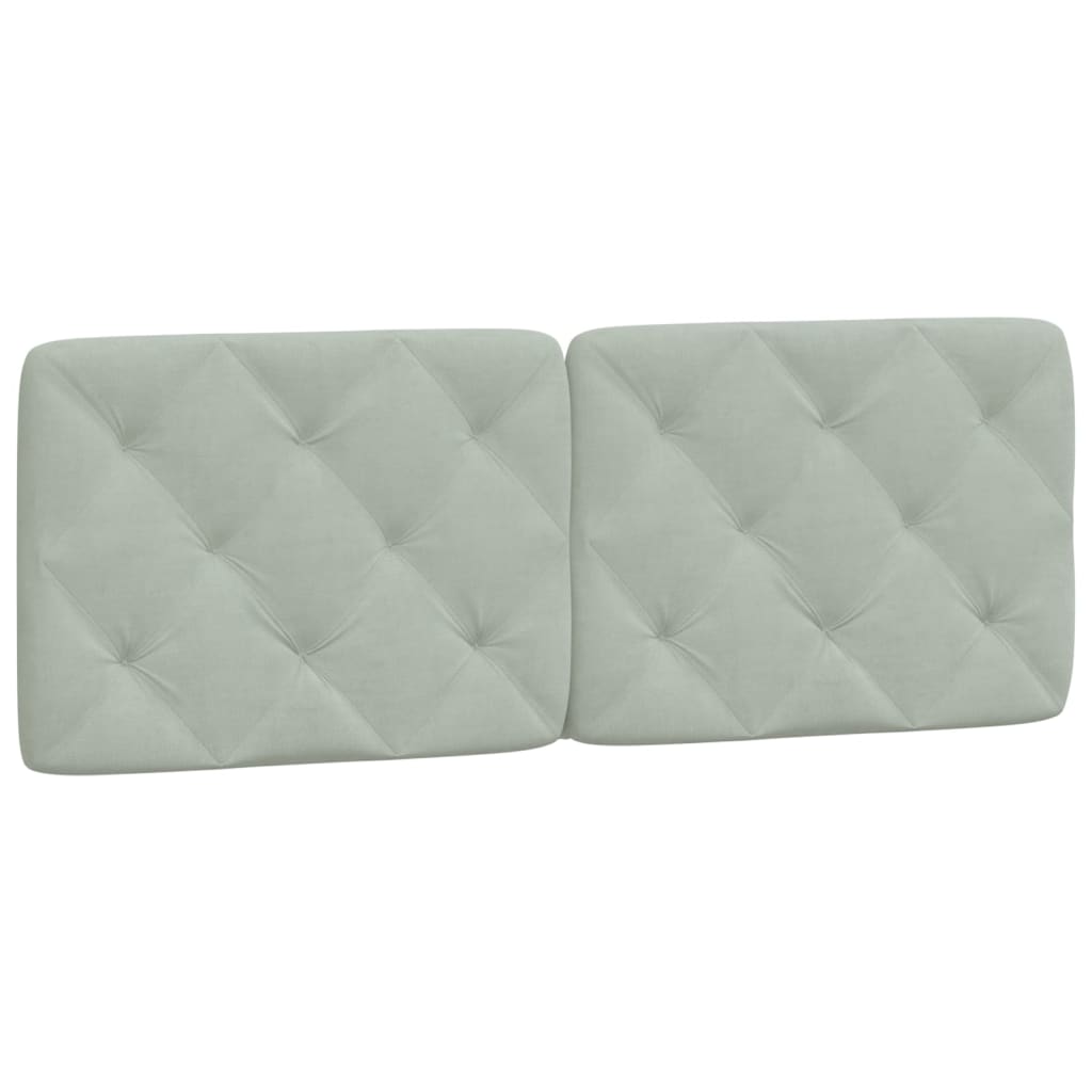 Cuscino Testiera Grigio Chiaro 137 cm in Velluto