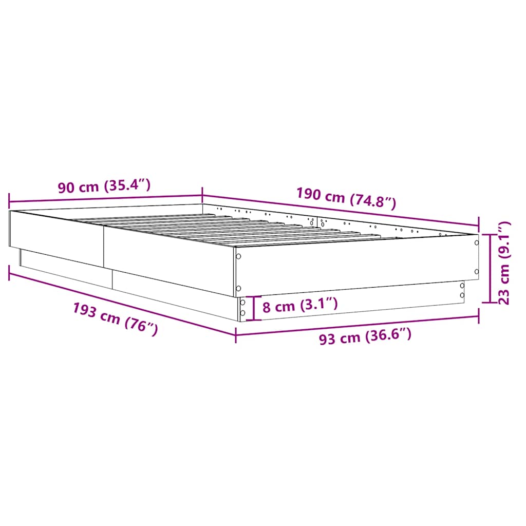 Giroletto Bianco 90x190 cm in Legno Multistrato