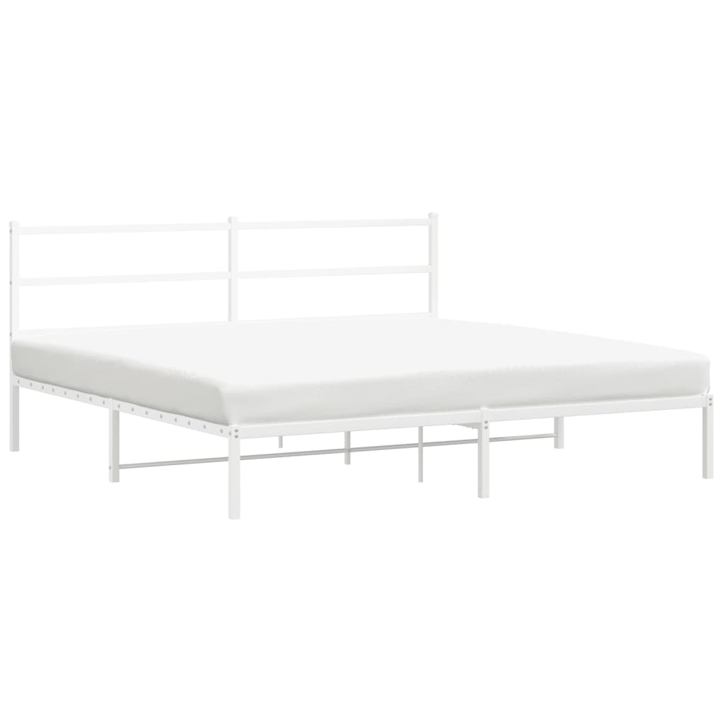 Giroletto con Testiera Metallo Bianco 193x203 cm