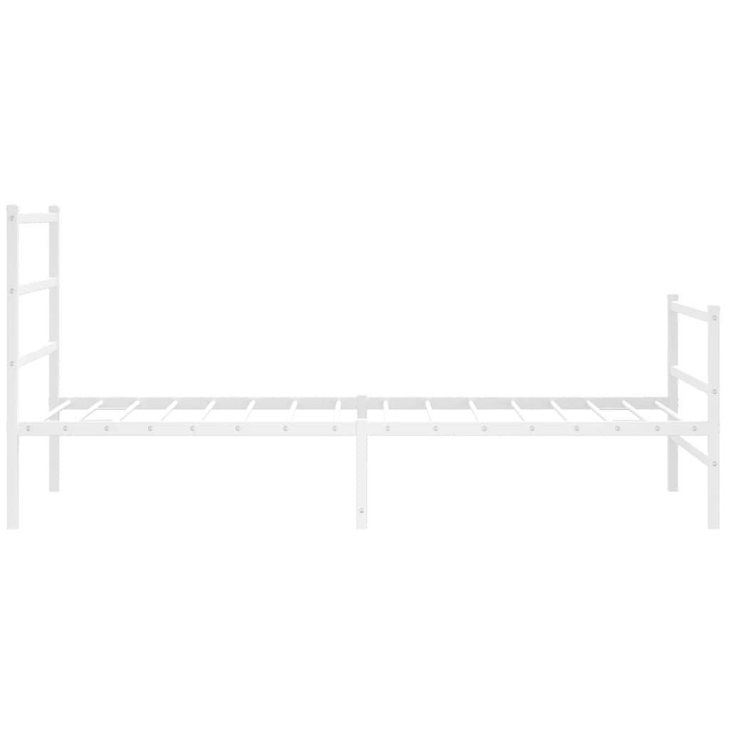 Giroletto con Testiera e Pediera Metallo Bianco 100x190 cm