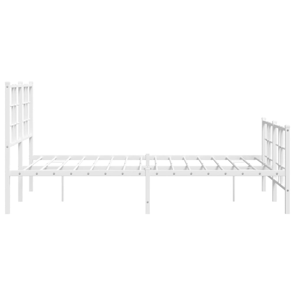 Giroletto con Testiera e Pediera Metallo Bianco 120x200 cm