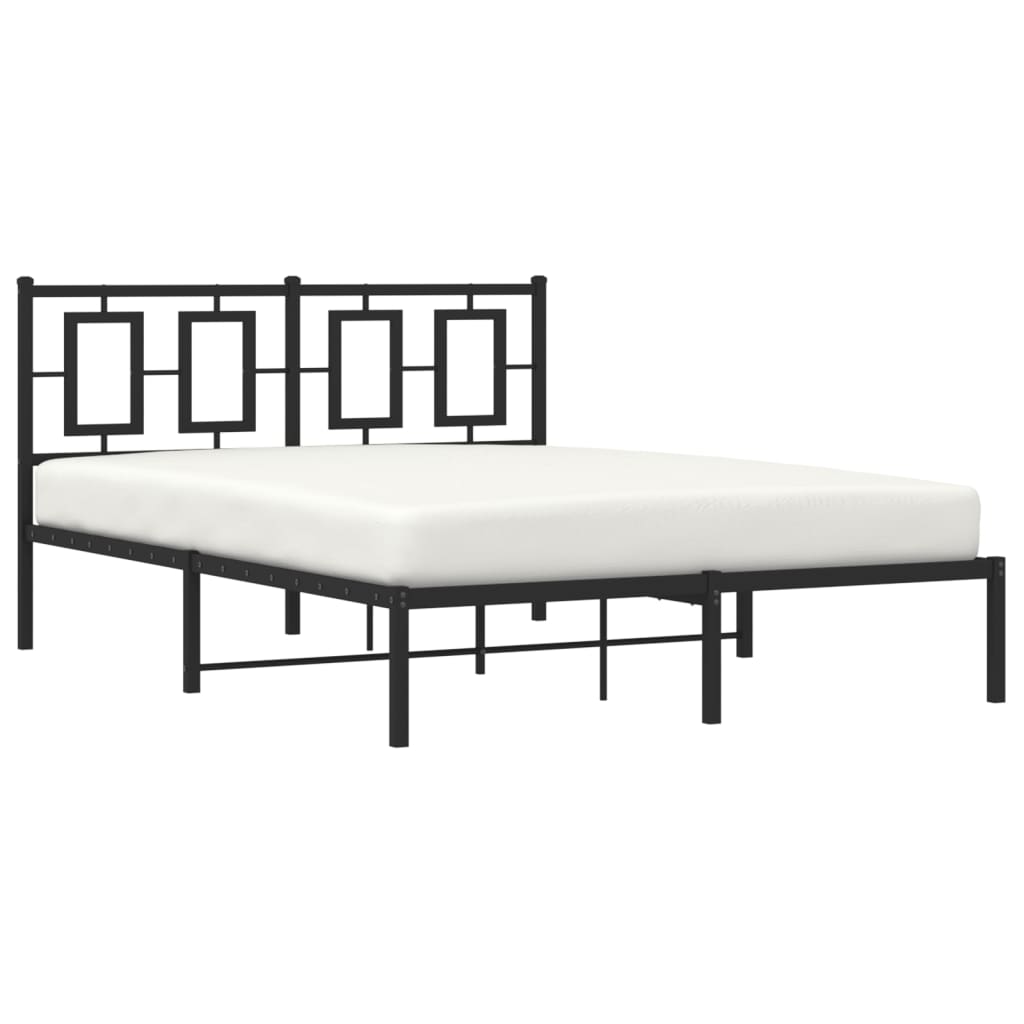 Giroletto con Testiera in Metallo Nero 135x190 cm