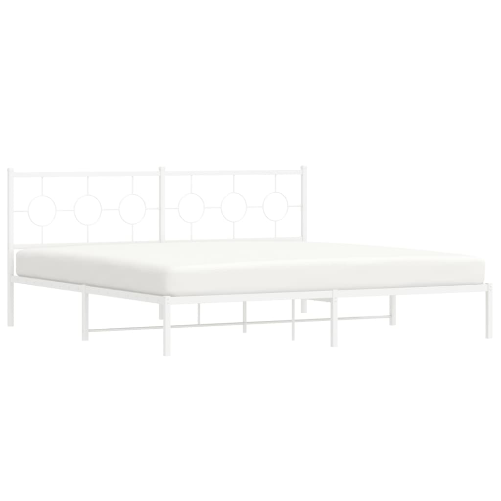 Giroletto con Testiera Metallo Bianco 200x200 cm