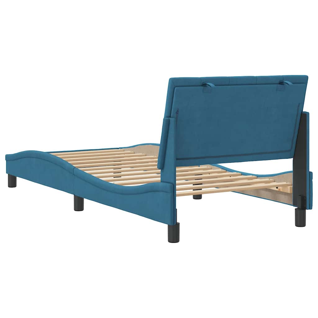 Giroletto senza Materasso Hanko Blu 80x200 cm in Velluto