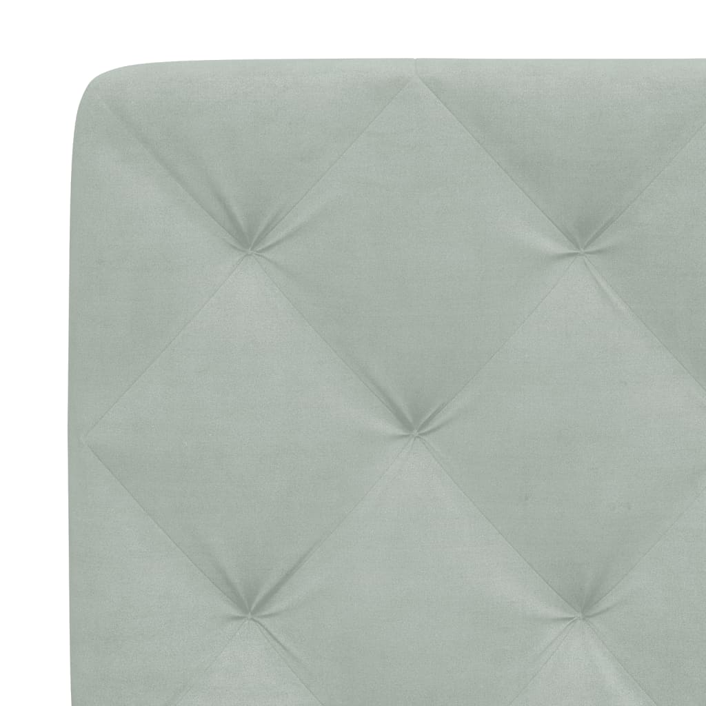 Letto con Materasso Grigio Chiaro 100x200 cm in Velluto