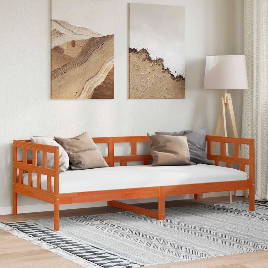 Dormeuse senza Materasso Marrone Cera 80x200 cm Legno di Pino