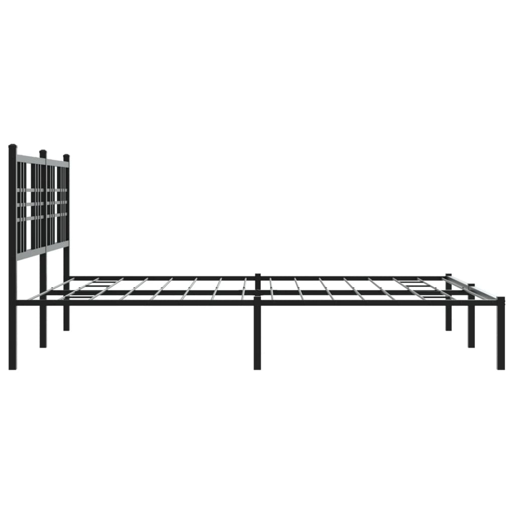 Giroletto con Testiera in Metallo Nero 150x200 cm