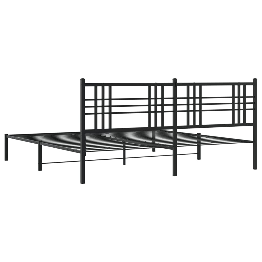 Giroletto con Testiera in Metallo Nero 183x213 cm