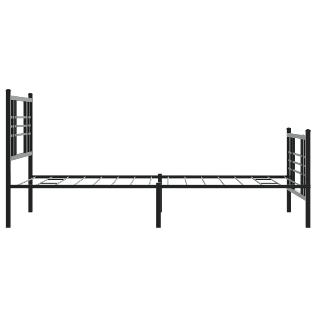 Giroletto con Testiera e Pediera Metallo Nero 90x190 cm