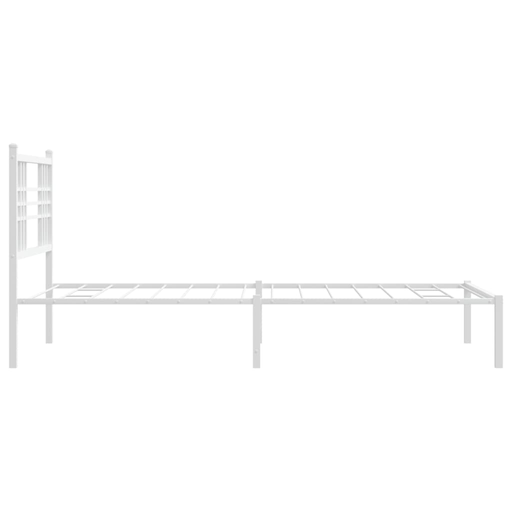 Giroletto con Testiera Metallo Bianco 100x190 cm