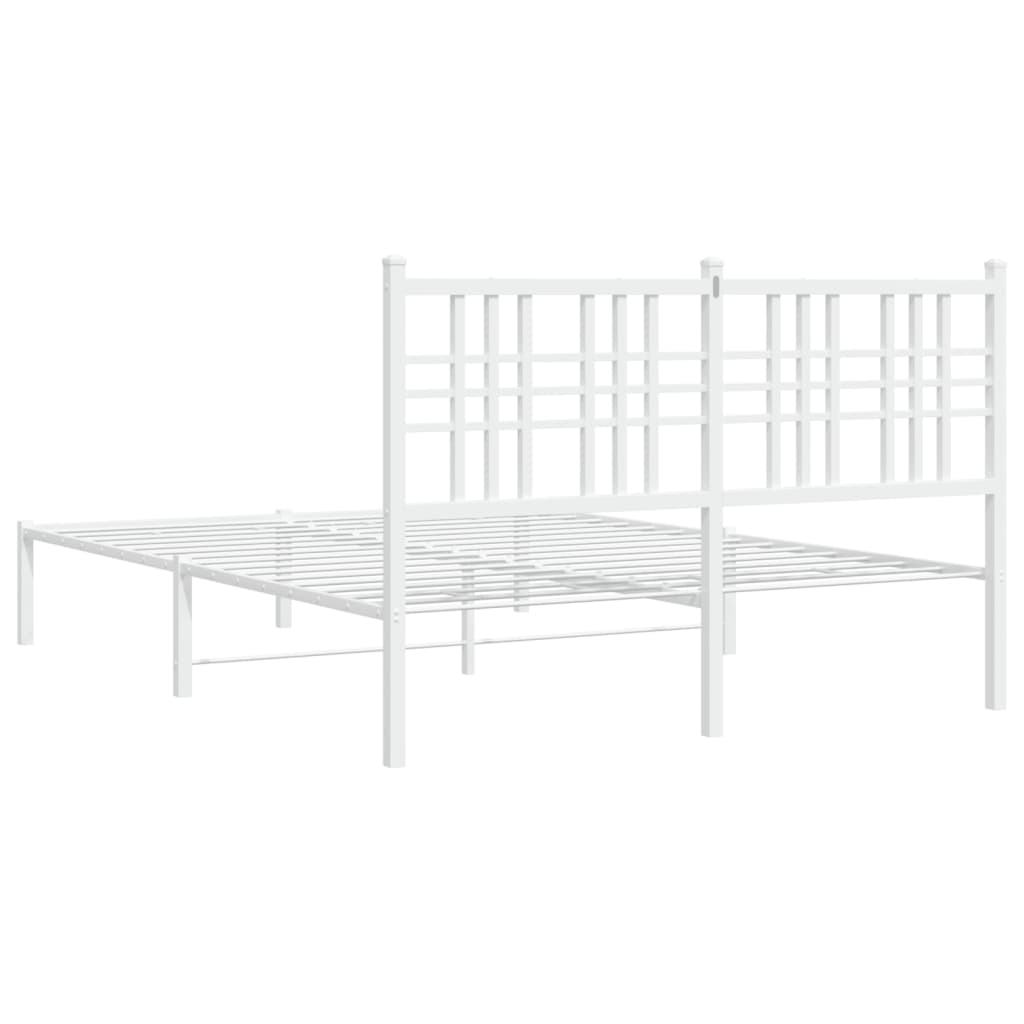 Giroletto con Testiera Metallo Bianco 120x190 cm
