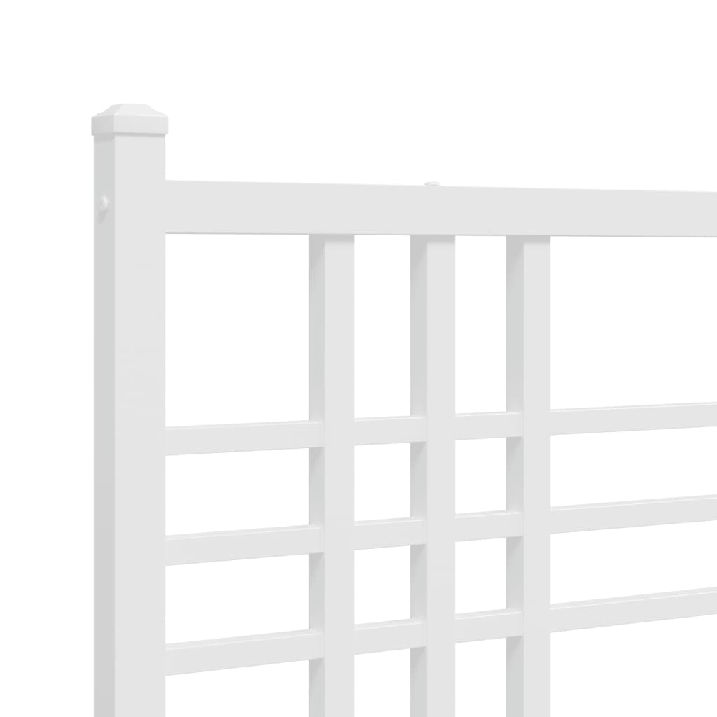 Giroletto con Testiera Metallo Bianco 120x190 cm