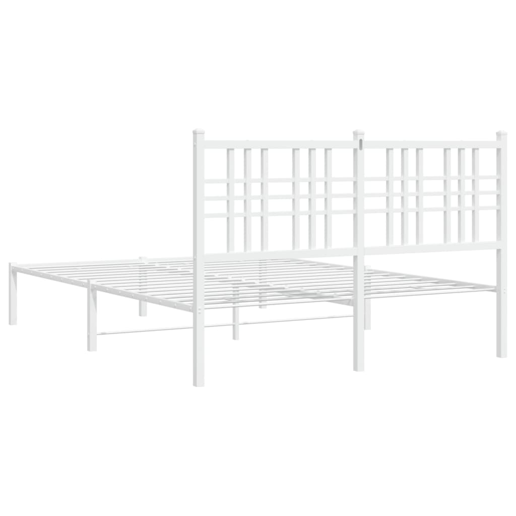 Giroletto con Testiera Metallo Bianco 140x200 cm