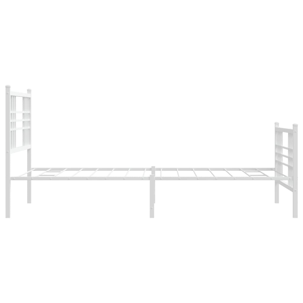 Giroletto con Testiera e Pediera Metallo Bianco 90x190 cm
