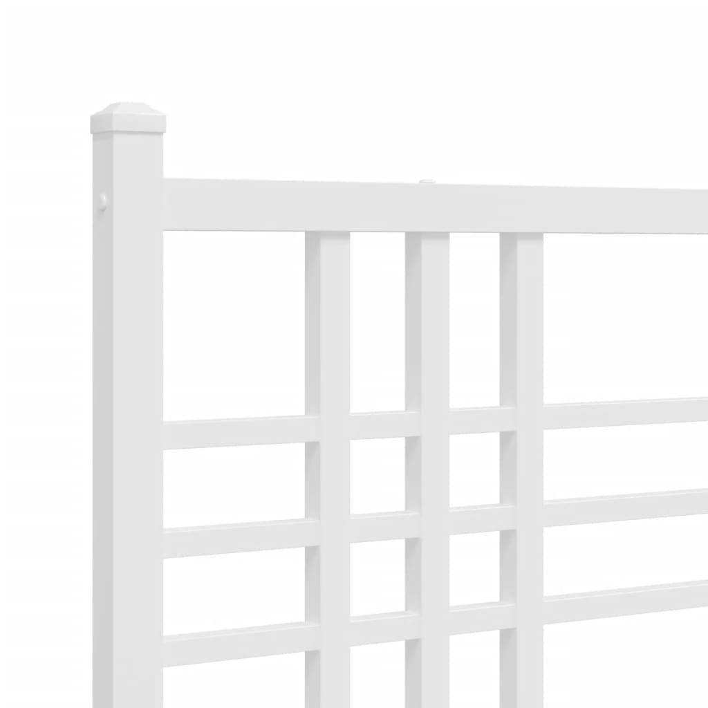 Giroletto con Testiera e Pediera Metallo Bianco 90x190 cm