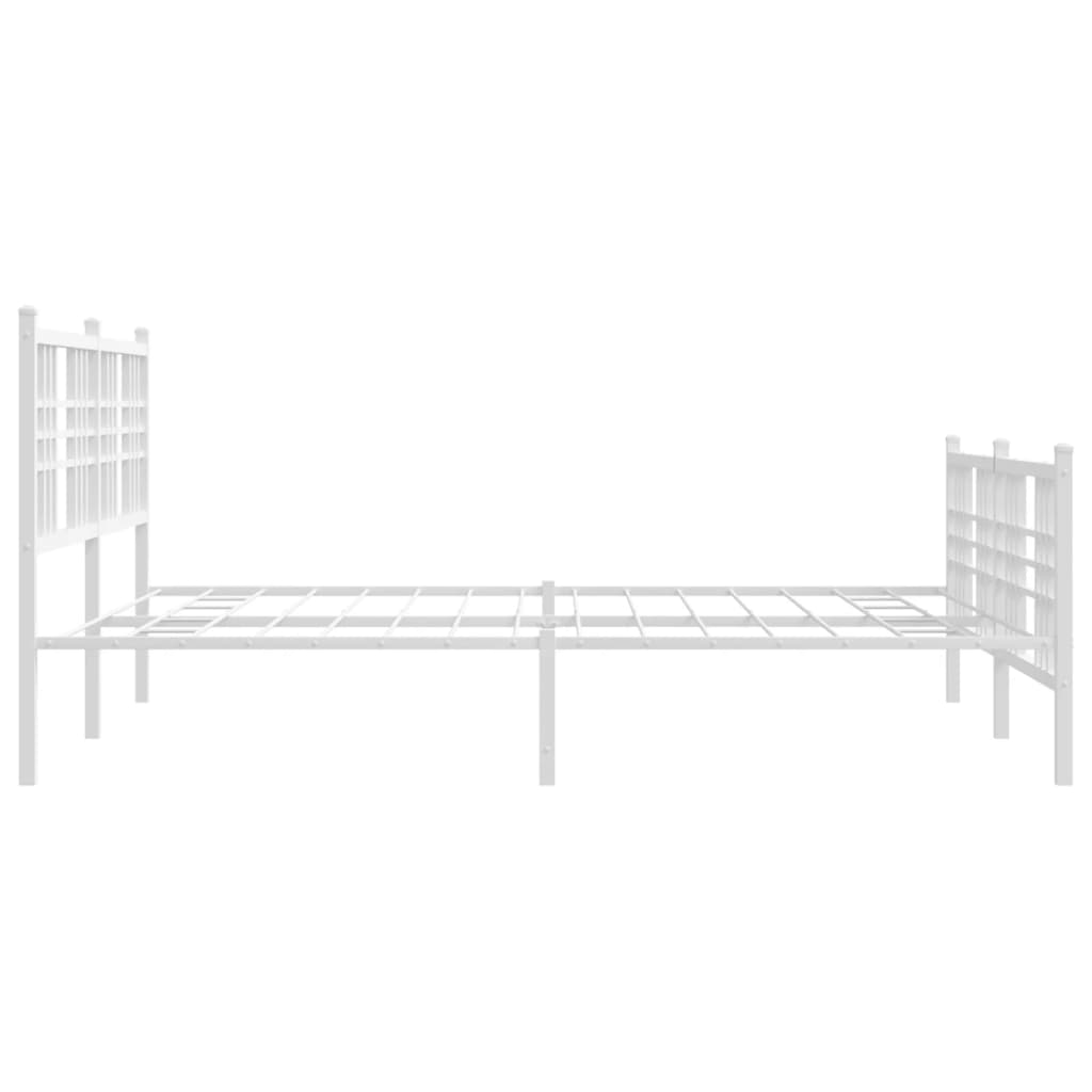 Giroletto con Testiera e Pediera Metallo Bianco 150x200 cm