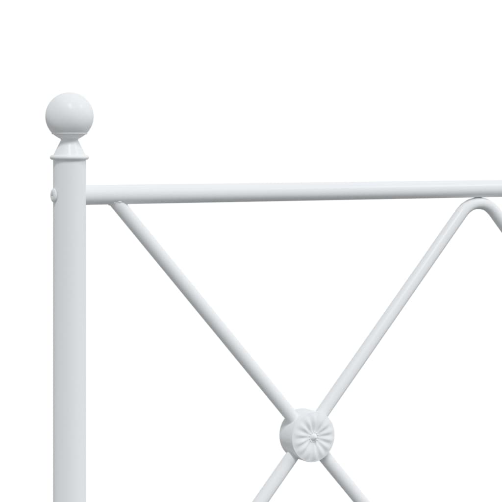 Giroletto con Testiera e Pediera Metallo Bianco 183x213 cm